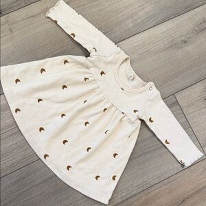 Quincy Mae Ivory Dress with Cocoa Moon Design